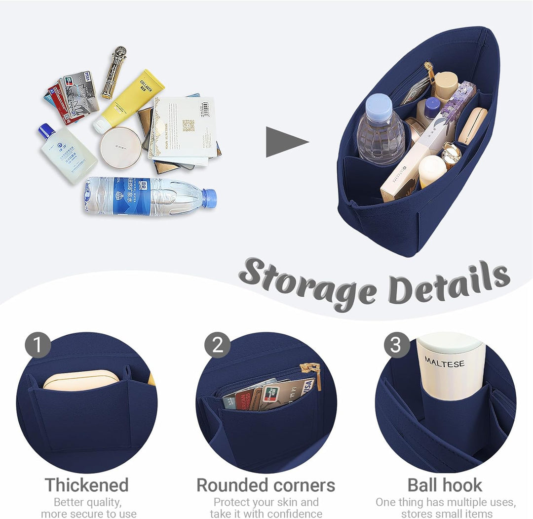 Lckaey Geldbörse Organizer für Tasche Organizer le pliage gross Y012-navyblue-L L/11.4*7.3*8.86in Ma
