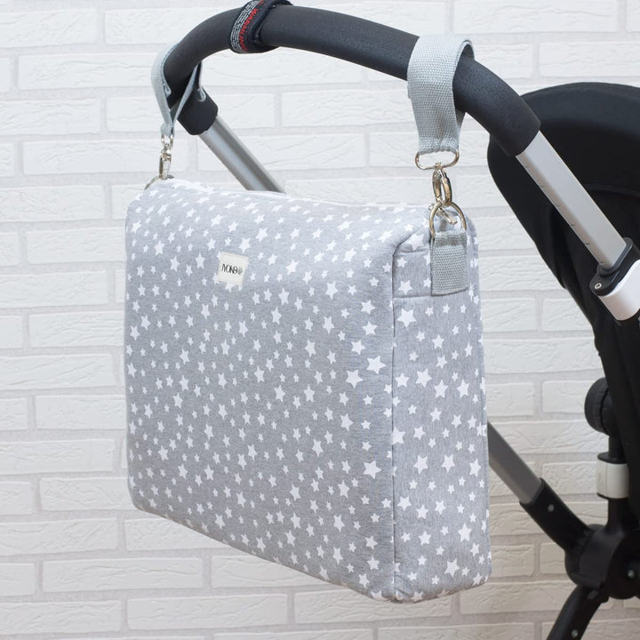 JYOKO KIDS Kinderwagentasche + Wickeltisch, Gestrickter Stoff, Baby Tasche Kinderwagen Organizer (kl