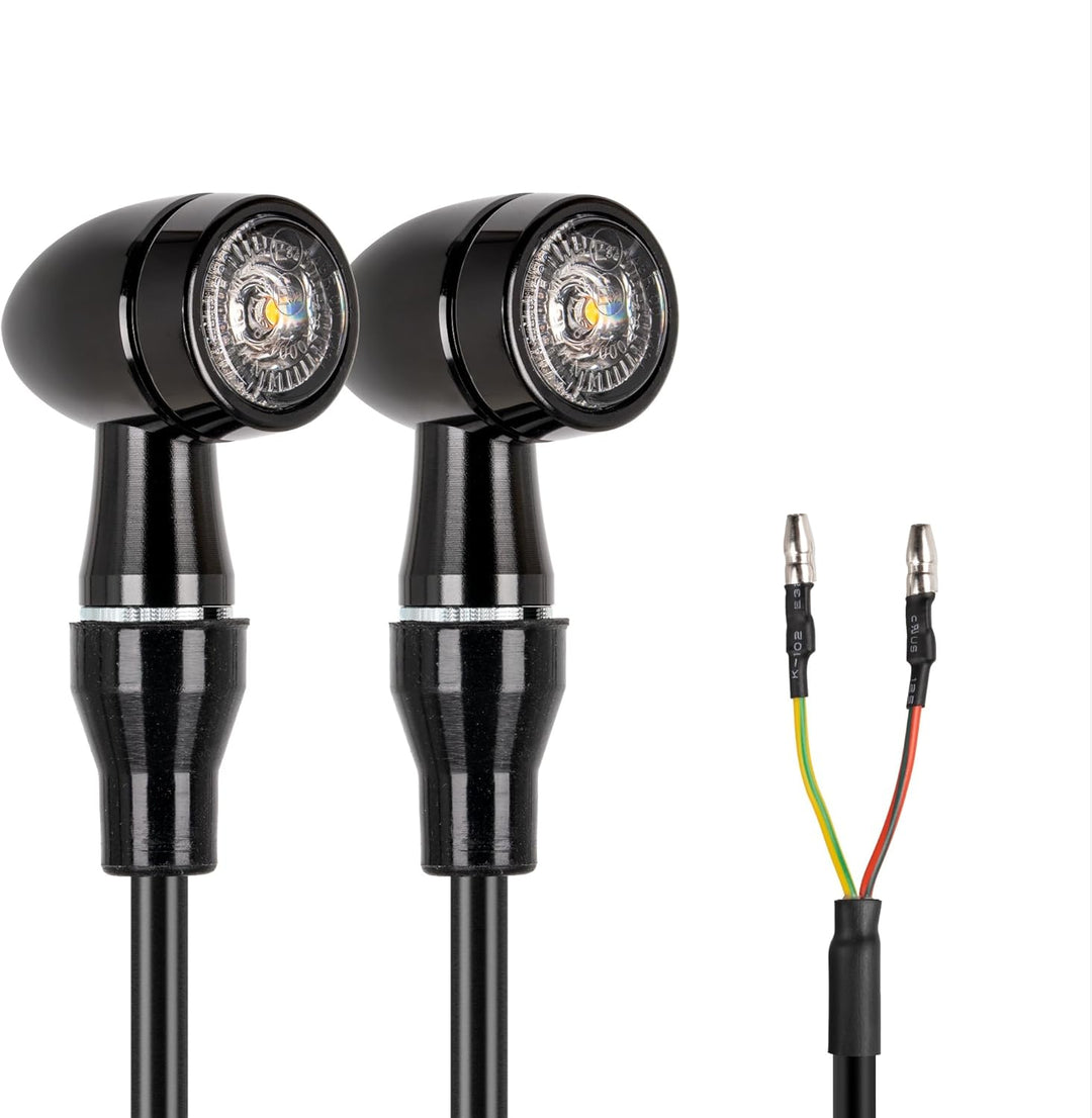 Universal Led Motorrad Blinker Schwarz Quad ATV Super Optik und Schön Hell Wasserprüf IP67 E Prüfzei