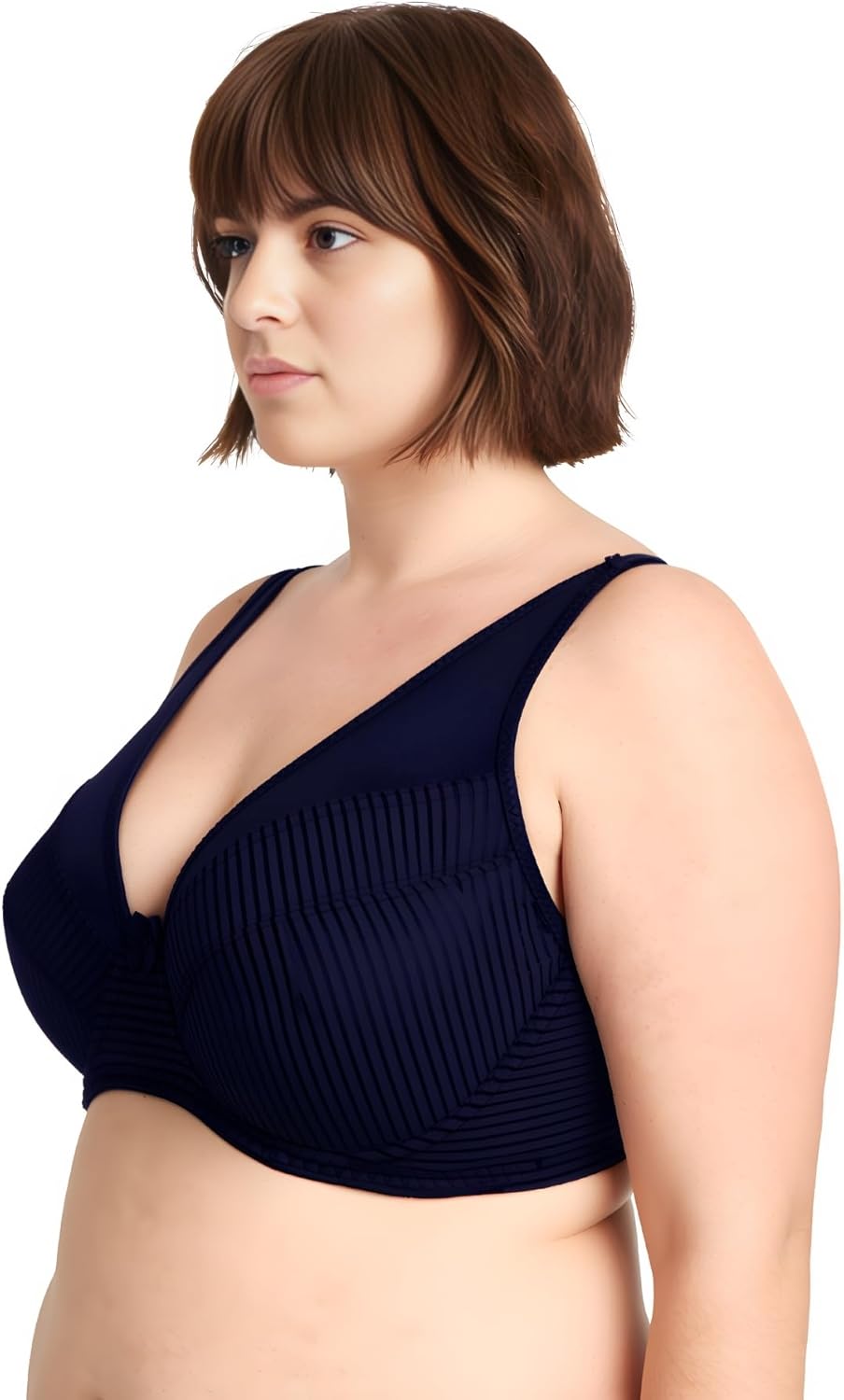 Curve Muse Damen Übergrösse Minimierer Ungefüttert Bügel Vollständige Abdeckung BH 75F Marine,rot,li