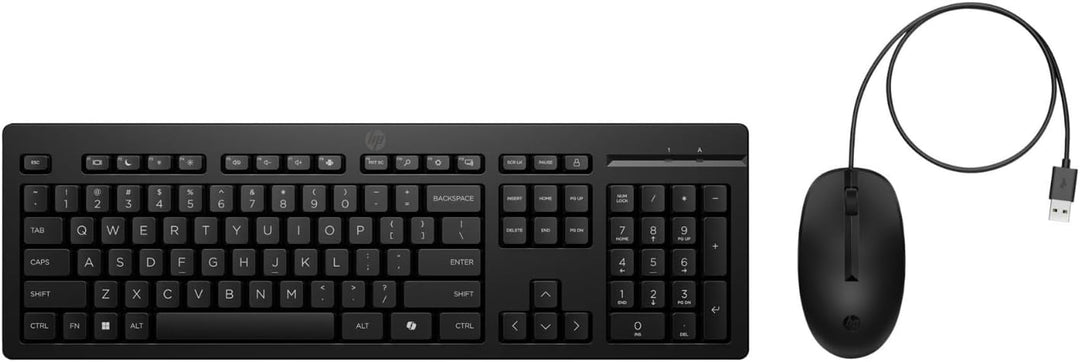 HP 225 - Tastatur-und-Maus-Set - 100% - Full Size - USB - QWERTZ - Deutsch - Schwarz