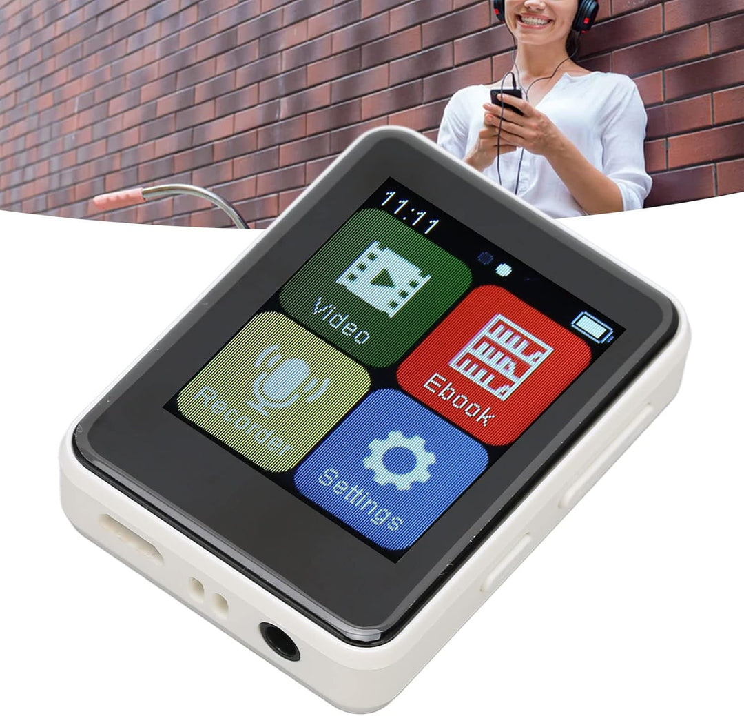 MP3-Player, MP4-Player mit Bluetooth 5.0, 1,8-Zoll-Voll-Touchscreen, Tragbarer Musik-Player mit Laut