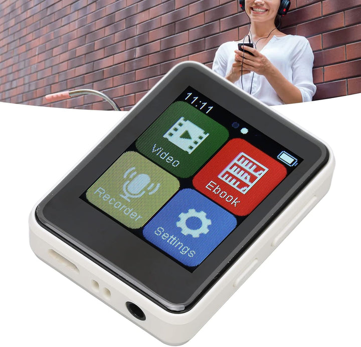 MP3-Player, MP4-Player mit Bluetooth 5.0, 1,8-Zoll-Voll-Touchscreen, Tragbarer Musik-Player mit Laut