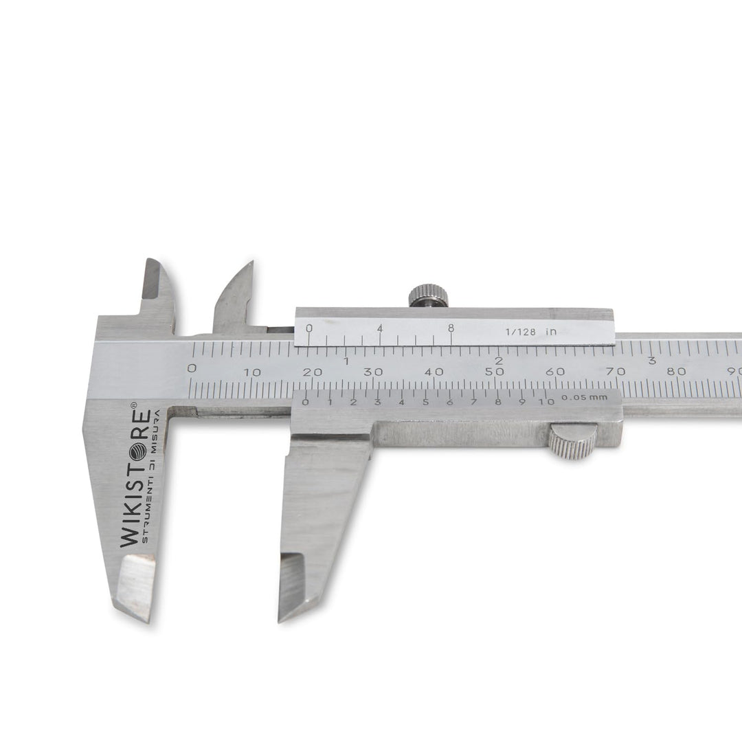 WIKISTORE TASCHEN MESSSCHIEBER MONOBLOCK 150 mm, Ventesimal-Bremssattel mit 40-mm-Backen, Schraubver