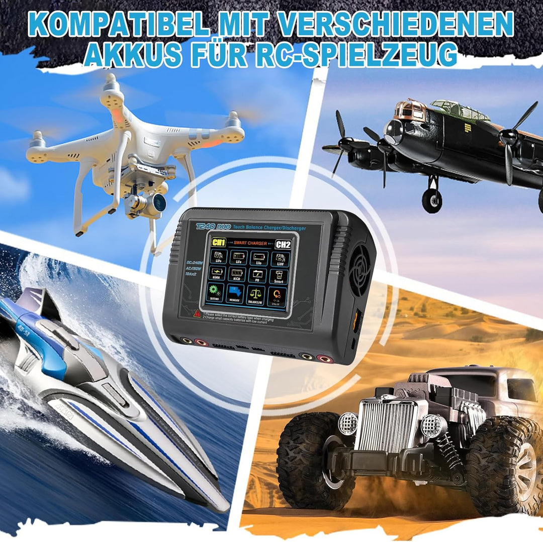 HTRC T240 DUO RC Balance Ladegerät/Entlader für Lilon LiPo LiFe LiHV NiCd NiMH PB Smart Batterie Dua
