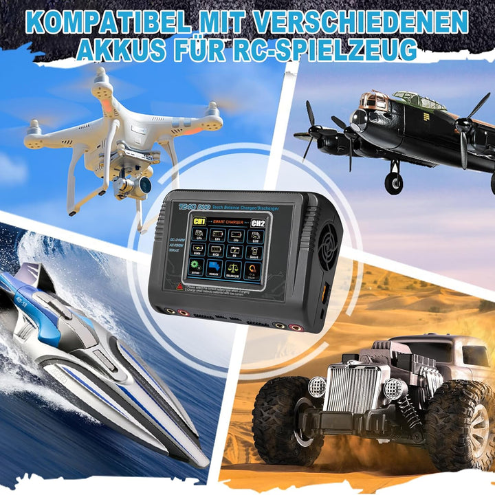 HTRC T240 DUO RC Balance Ladegerät/Entlader für Lilon LiPo LiFe LiHV NiCd NiMH PB Smart Batterie Dua
