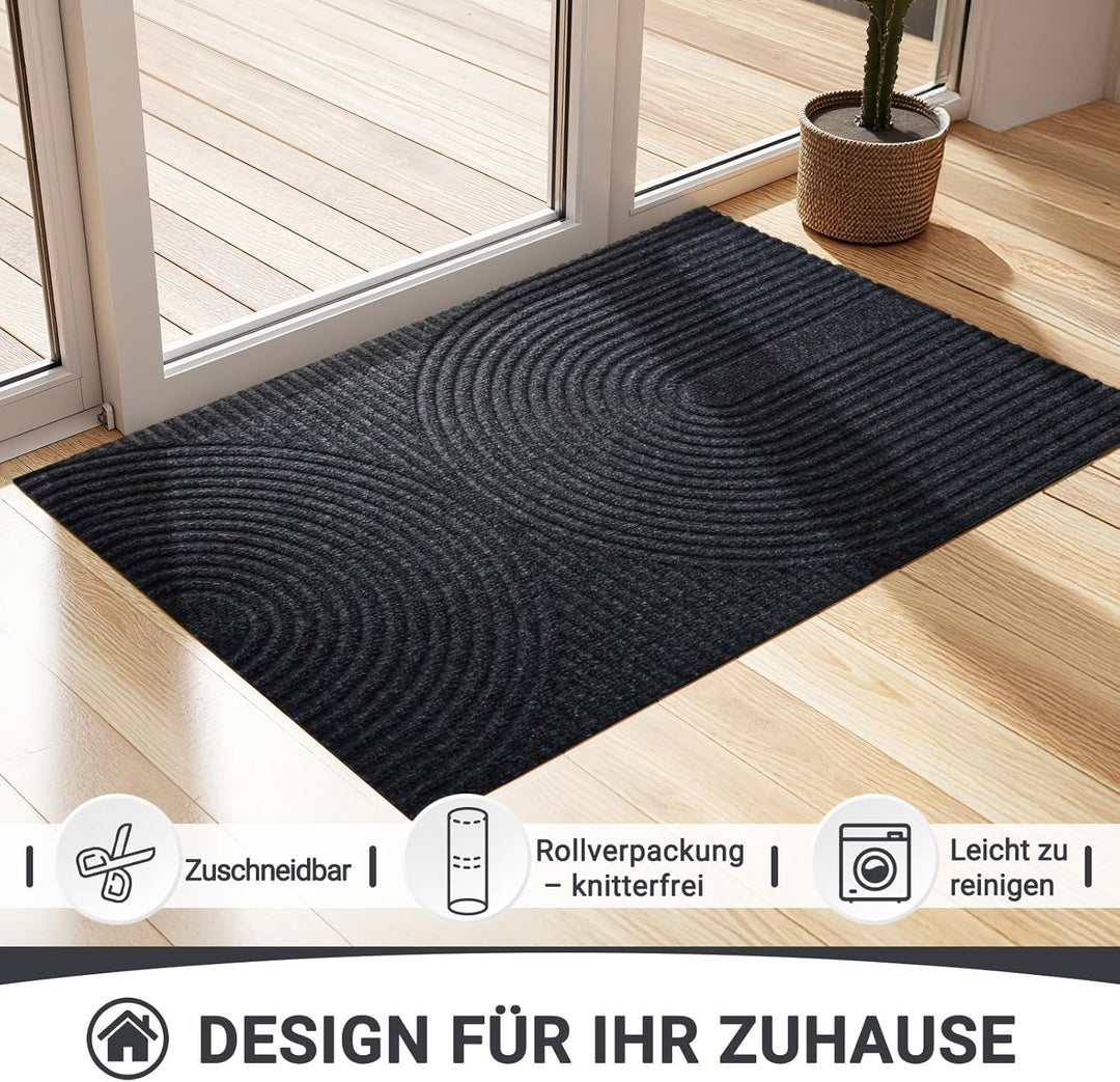 Fussmatte 60x90cm, rutschfeste Maschinenwaschbare Schmutzfangmatte, Teppich Wohnzimmer Innen und Aus