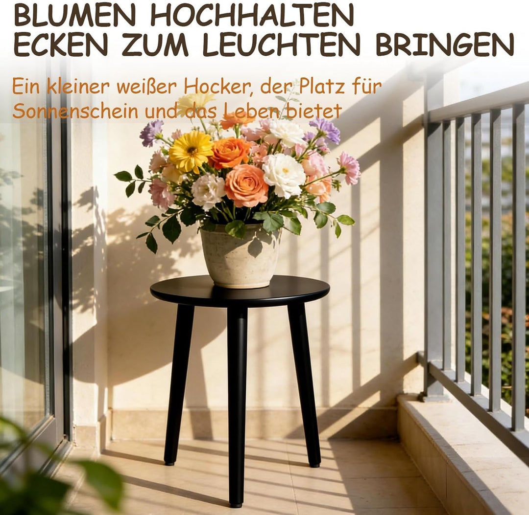 Pflanzenständer aus Holz, 28 x 42 cm Rund Blumenständer, Belastung Blumenhocker mit 3 Füssen, Plant