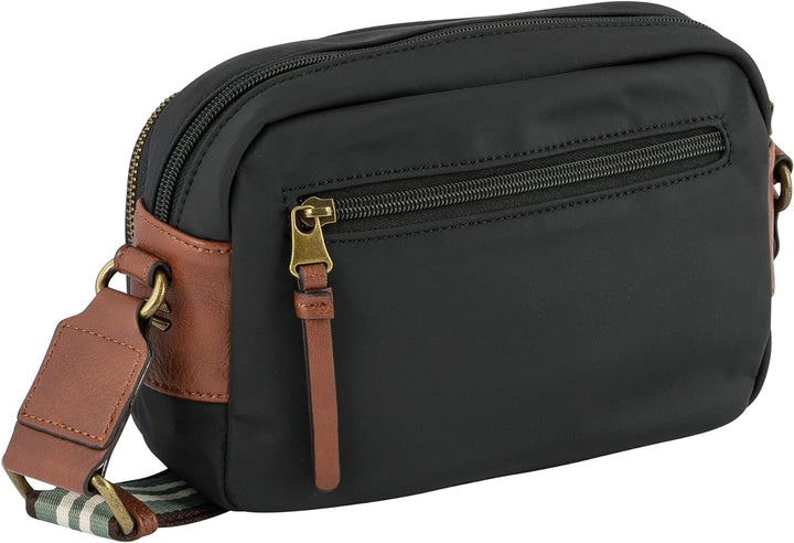 camel active bags Bari Damen Umhängetasche Crossbody Bag Mittelgross Schwarz Schwarz 23 x 5,5 x 14,5