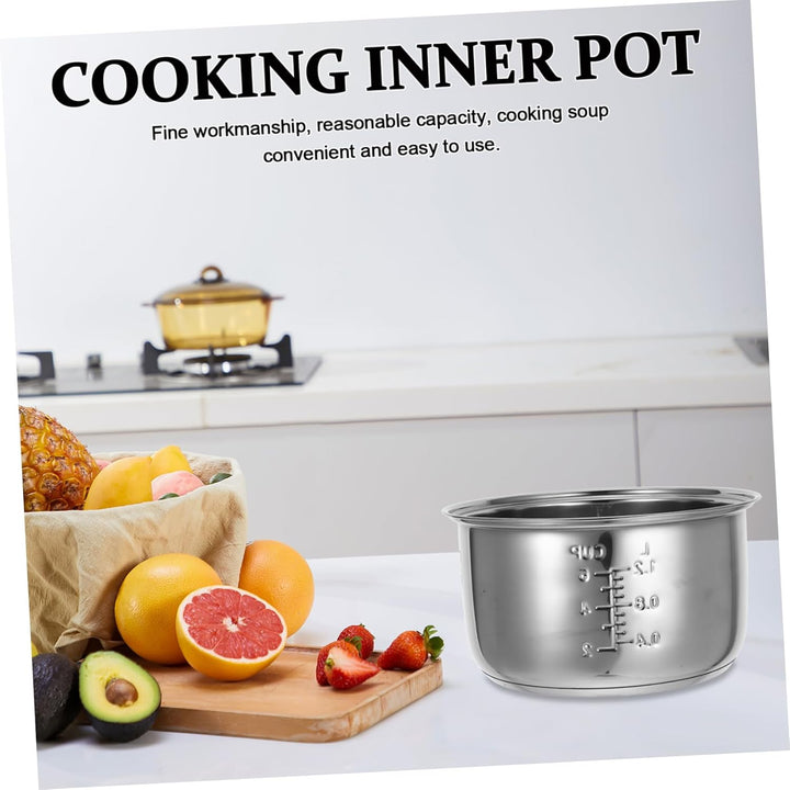 UPKOCH Innenkochtopf Aus Edelstahl 3 L Reiskocher-Innentopf Polierte Oberfläche Kochtopfeinsatz Wied