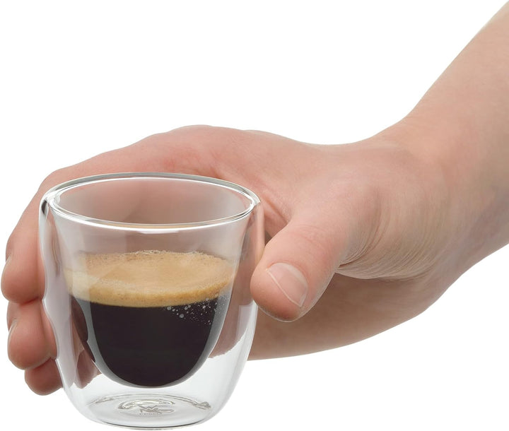 WMF Kult doppelwandige Espressotassen Glas Set 6-teilig, doppelwandige Gläser 80ml, Schwebeeffekt, T