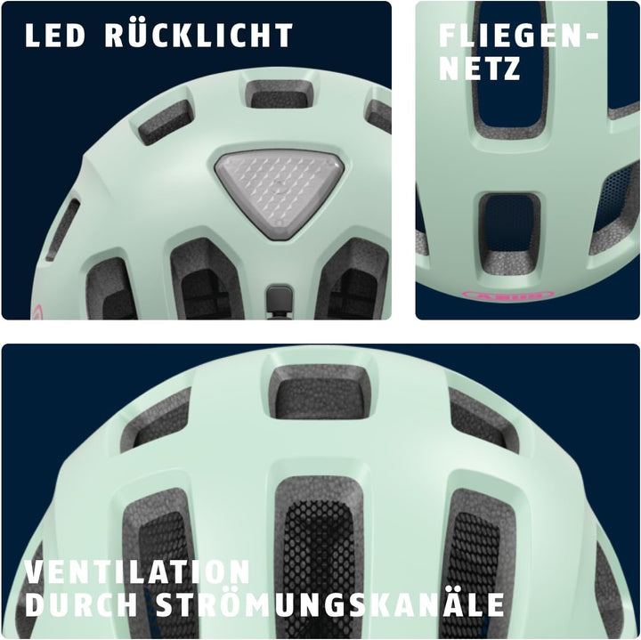 ABUS Fahrradhelm Youn-I 2.0 - mit Licht für Kinder, Jugendliche und junge Erwachsene - für Mädels un