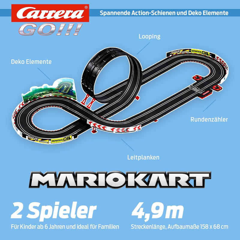 Carrera 20062491 GO!!! Nintendo Mario Kart 8 Rennstrecken-Set | 4,9m elektrische Carrerabahn mit Mar