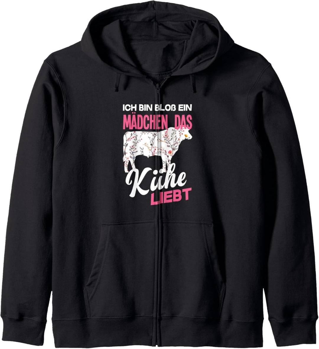 Ich Bin Bloss Ein Mädchen Das Kühe Liebt Lustiges Kuh Kapuzenjacke