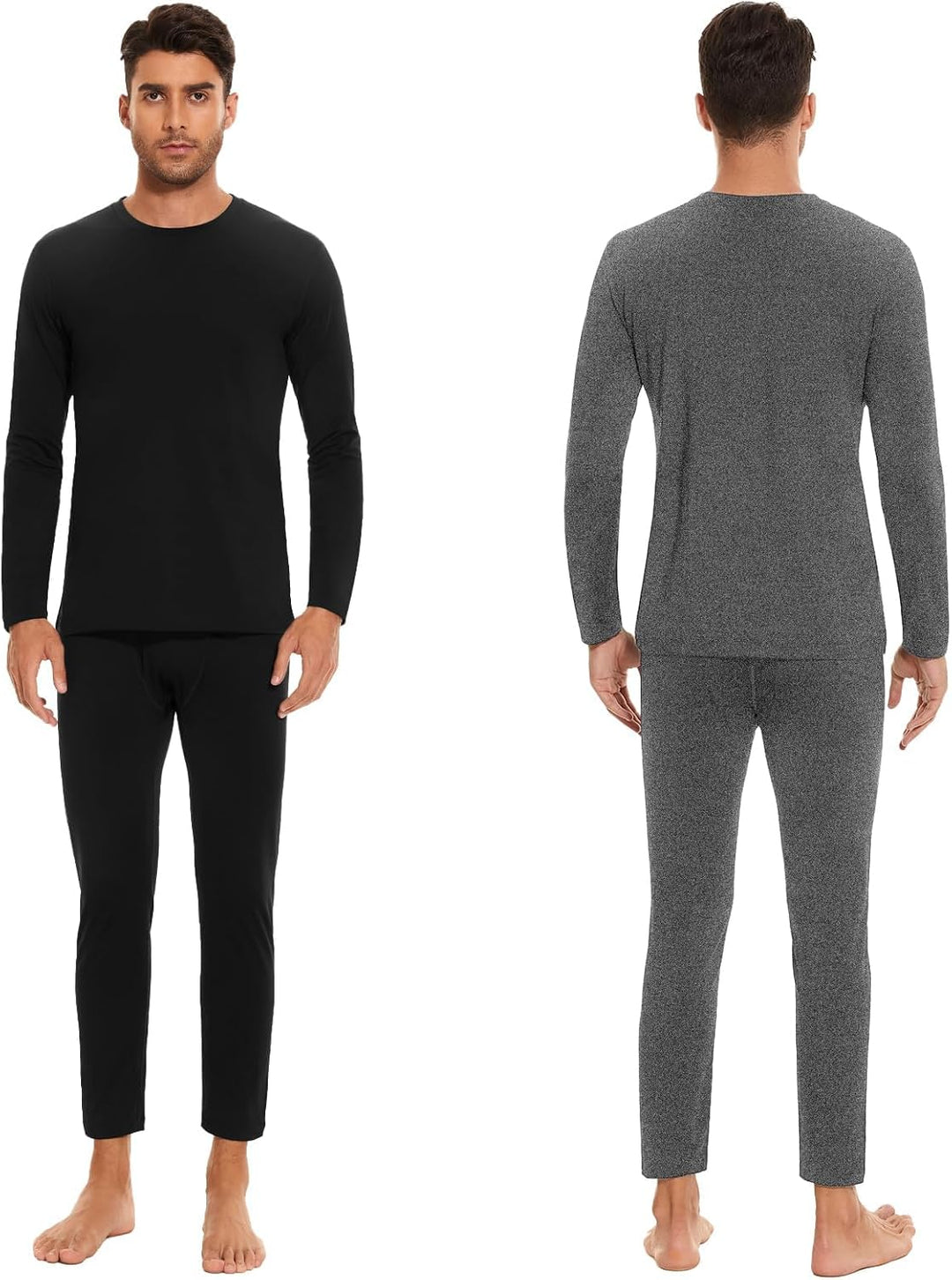 SIMIYA Thermounterwäsche Herren 2er Set Warme Unterwäsche mit Innenfleece, Thermo Oberteil und Unter