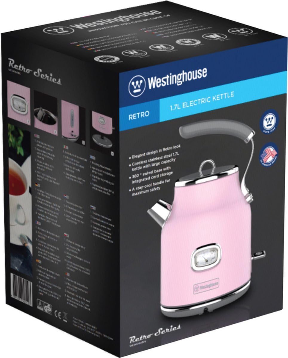 Westinghouse Retro Wasserkocher Kocher Für Wasser Mit Temperatur & Wasserstandsanzeige, Mit Kalkfilt