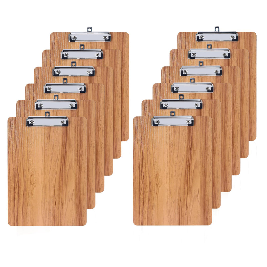 Klemmbrett Holz A5, 12 Stück Klemmbrett A5 mit Metalklemme | Klemmbrett mit Metalklemme, Schreibplat