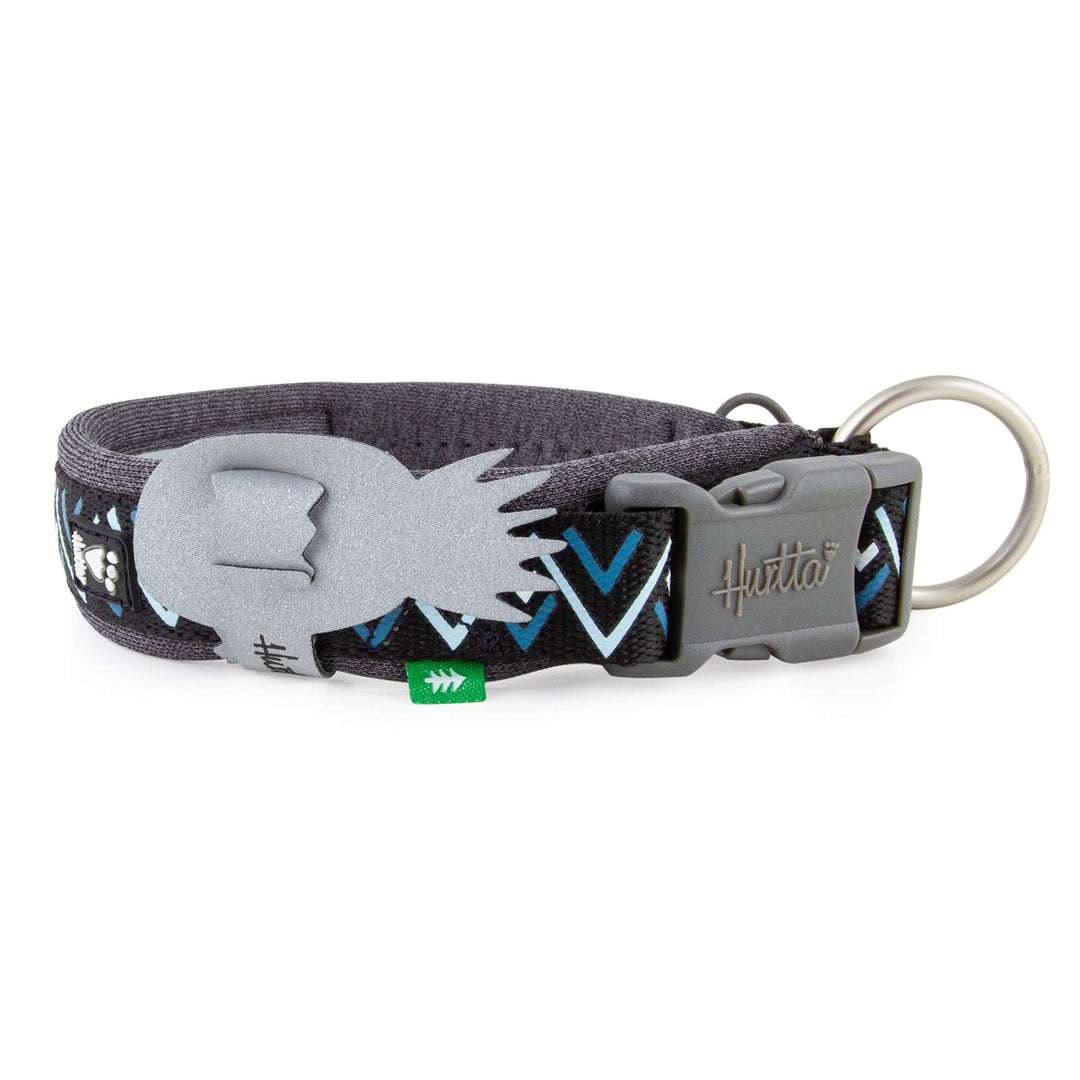 Hurtta Razzle-Dazzle Halsband für kleine Hunde, Gepolstert, 100% recyceltes Polyester, Schwarz 45-55