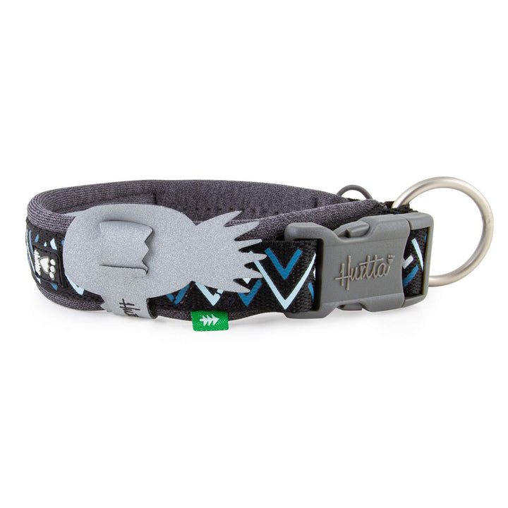 Hurtta Razzle-Dazzle Halsband für kleine Hunde, Gepolstert, 100% recyceltes Polyester, Schwarz 45-55