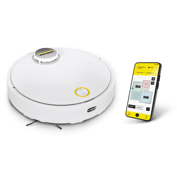 Kärcher Saugroboter RCV 3 mit Wischfunktion, smarte App-Steuerung, LiDAR-Laser-Navigation, Kartierun