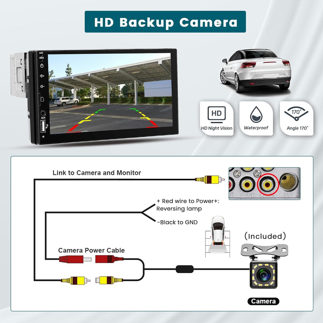 Hikity Autoradio 1 din mit Touchscreen 7 Zoll, Radio Bluetooth 1 din mit Wireless Carplay Android Au