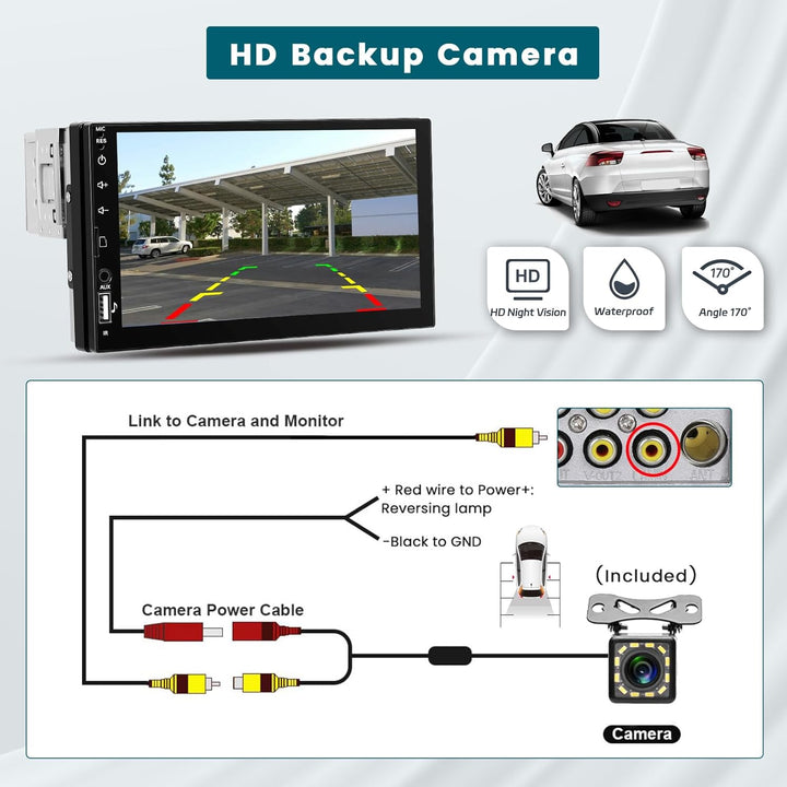 Hikity Autoradio 1 din mit Touchscreen 7 Zoll, Radio Bluetooth 1 din mit Wireless Carplay Android Au