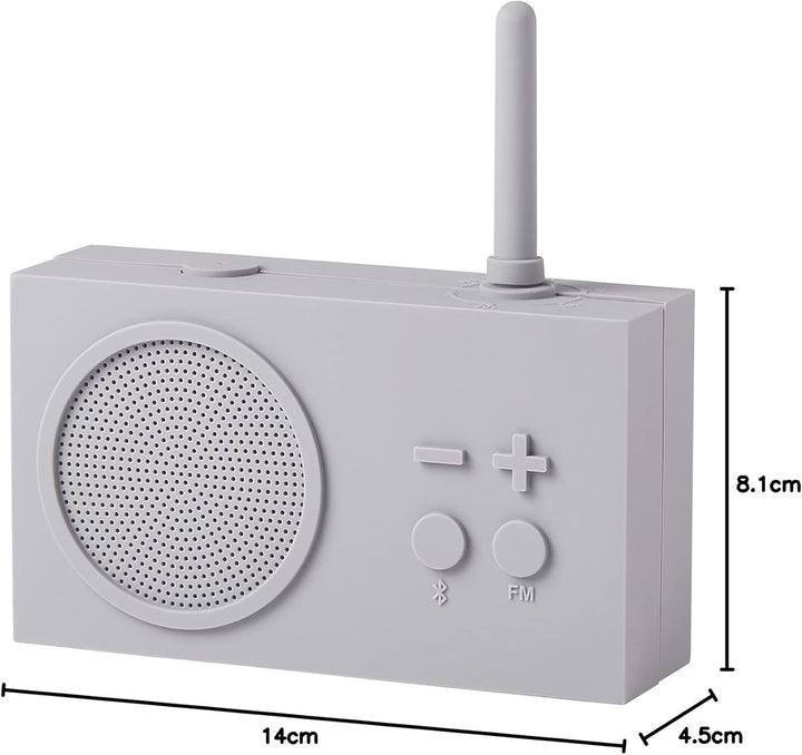 Lexon TYKHO 3 Tragbarer Bluetooth Lautsprecher mit FM Radio, Wasserdicht und Wiederaufladbarer Akku