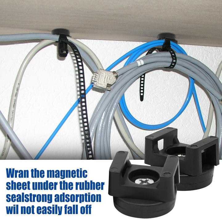 20 Stück Magnetische Kabelbinder Magnethalter Magnet Kabelklemmen Magnetclips Kabel Halterungen Kabe