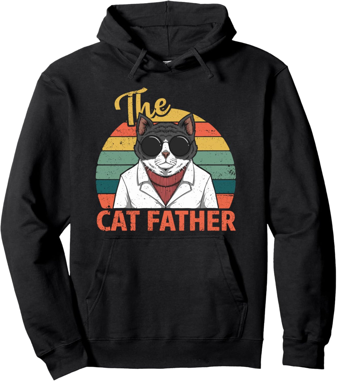 Retro Vintage Der Katzenvater- Katzenvater für Vatertag 2021 Pullover Hoodie