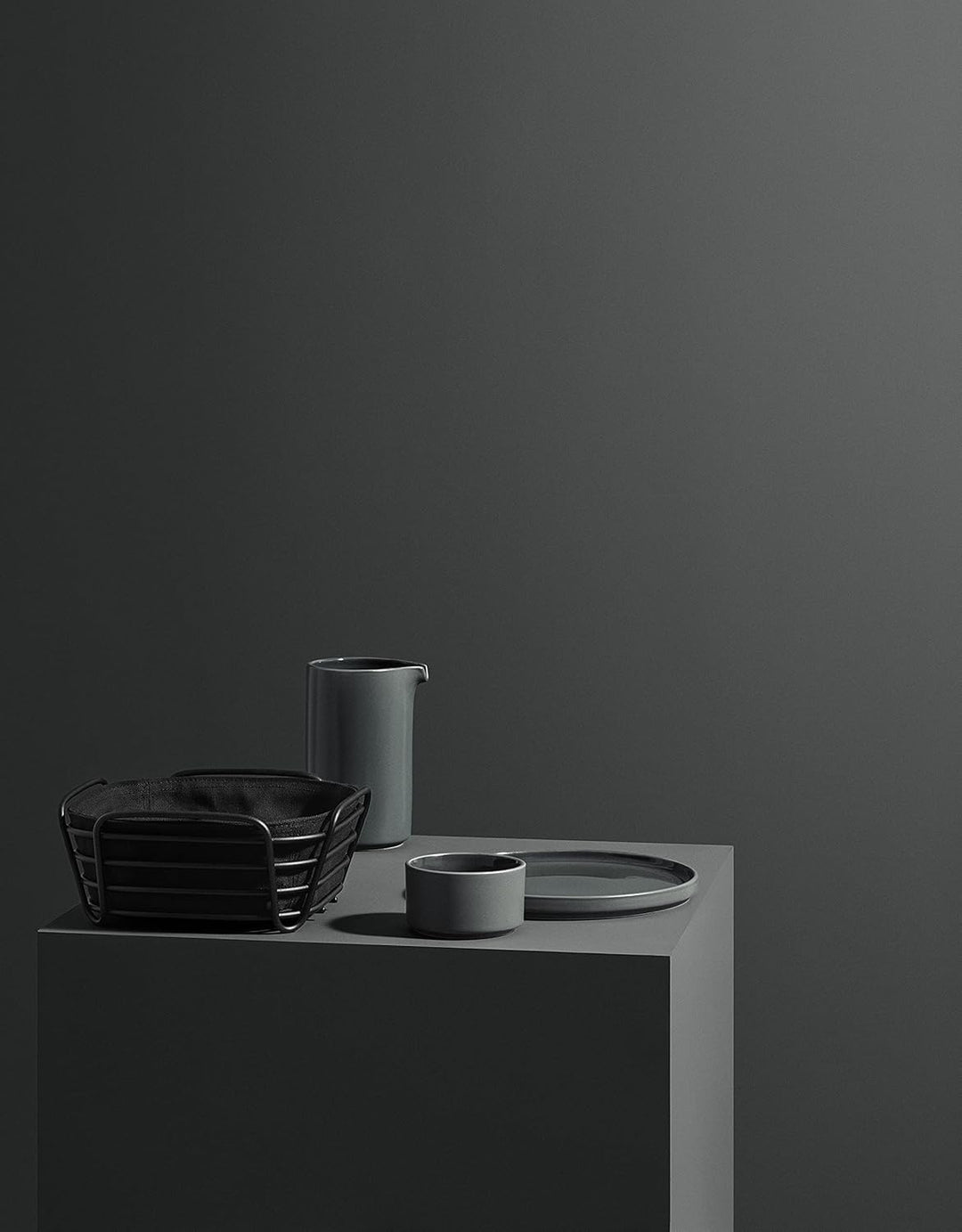 blomus -DELARA- Brotkorb L aus verchromtem Stahl, Magnet, Baumwoll-Stofftasche, trendiges und modern