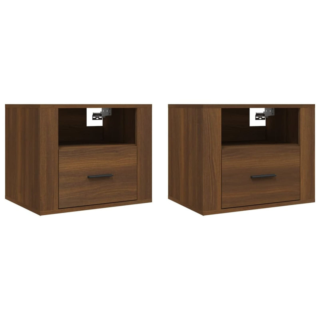 Tidyard 2 STK. Wand Nachttische Hängend Nachtkommode Wandboard Nachttisch mit Schublade Holzwerkstof