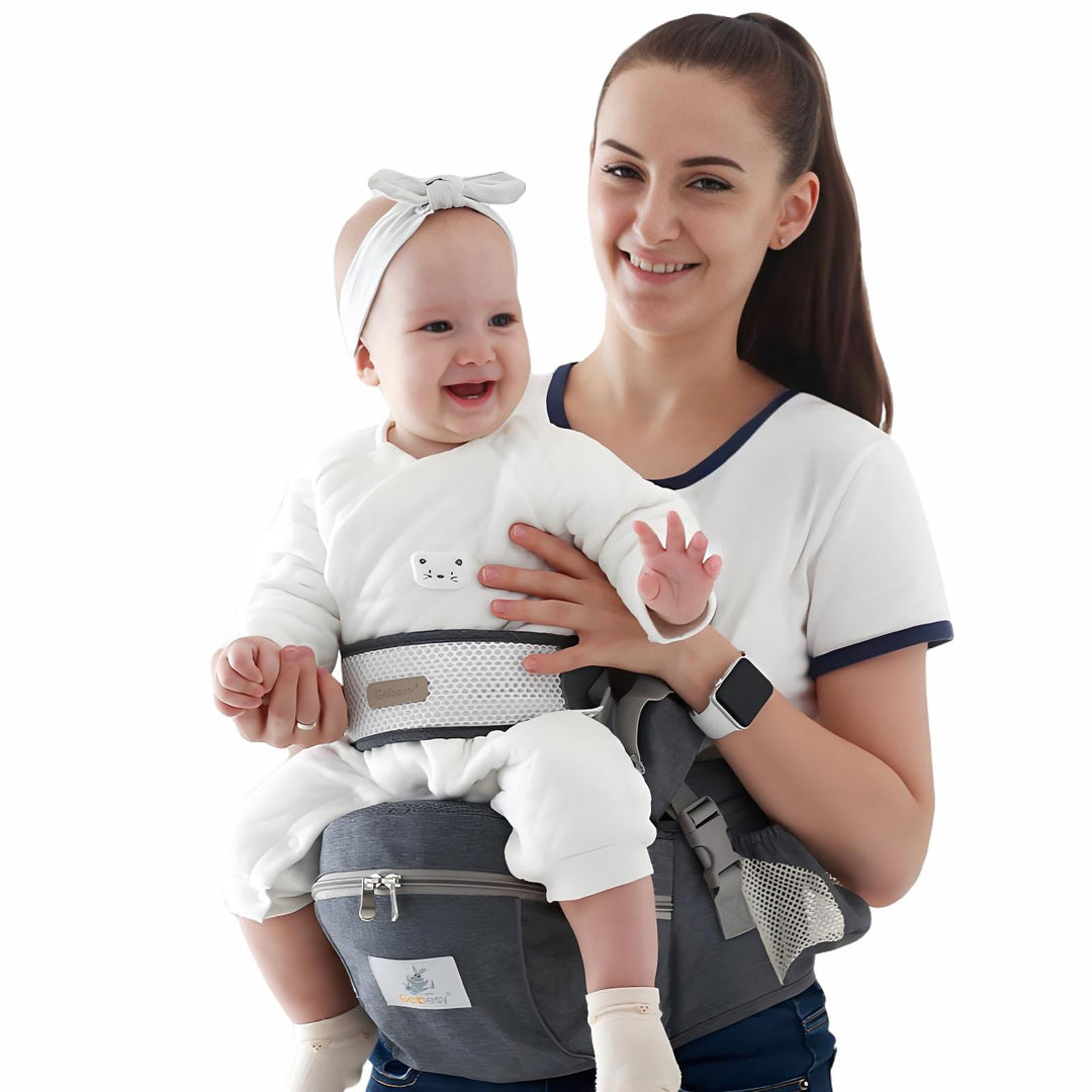Baby Hüftsitz, ergonomisch, mit Sicherheitsgurt, aus reiner Baumwolle, atmungsaktiv, 0-36 Monate (Du