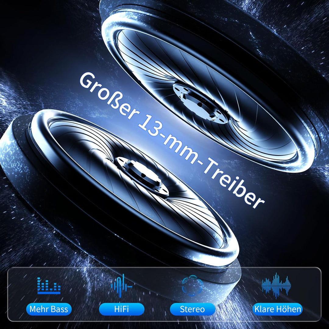 Bluetooth Kopfhörer in Ear, 6 Mikrofone ENC Noise Cancelling für Klarere Anrufe, Kopfhörer Kabellos