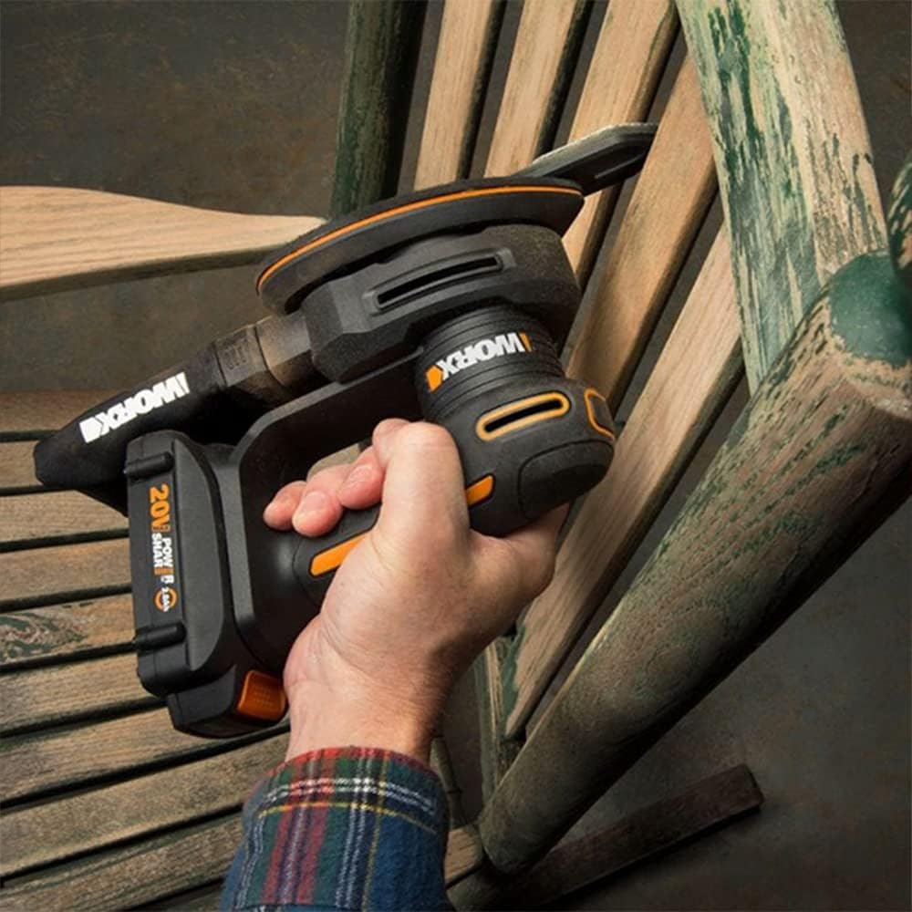 WORX WX822 Akku Detailschleifer 20V - Elektrische 20V Schleifmaschine für Holzmöbel, Türen, Ecken un