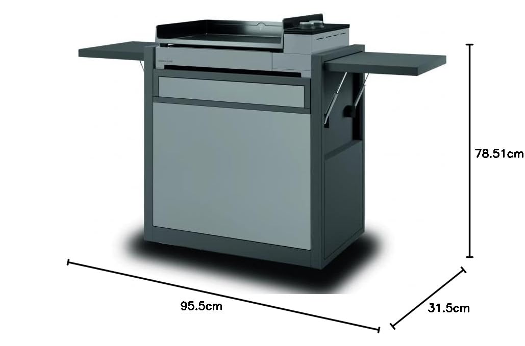 FORGE ADOUR Zubehör Grillplatte Trolley Premium Stahl geschlossen schwarz und hellgrau 60