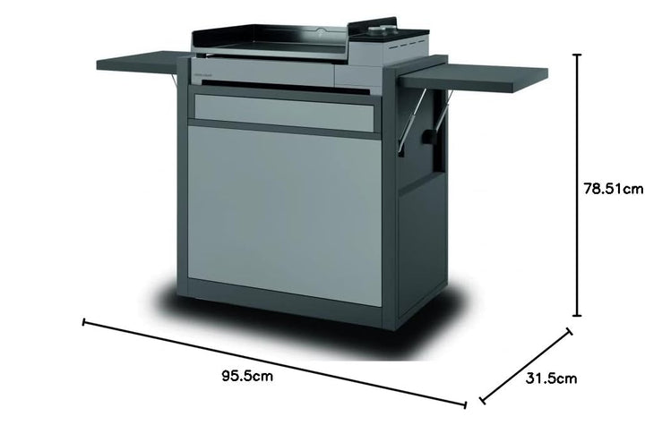 FORGE ADOUR Zubehör Grillplatte Trolley Premium Stahl geschlossen schwarz und hellgrau 60