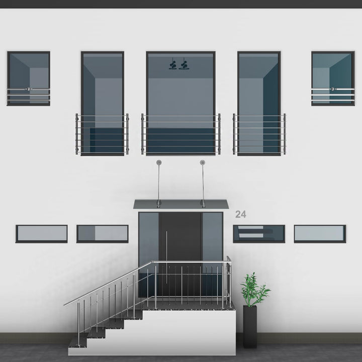 Edelstahl V2A Französischer Balkon, Querstabgeländer, Aussenbefestigung. Verschiedene Grössen: 100x9