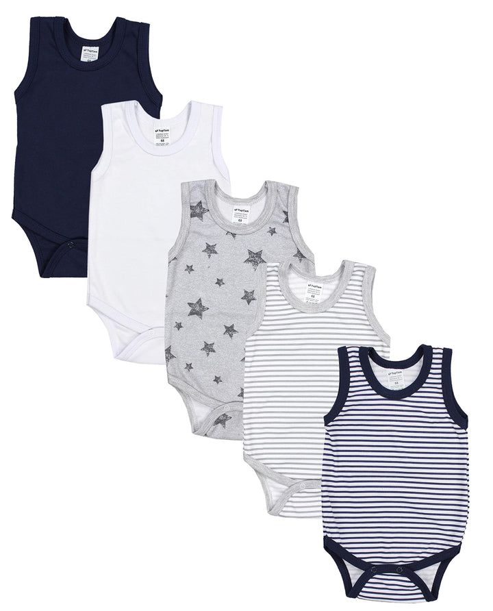 TupTam Baby Jungen Achselbody in Unifarben 5er Pack 80 Farbenmix 3, 80 Farbenmix 3