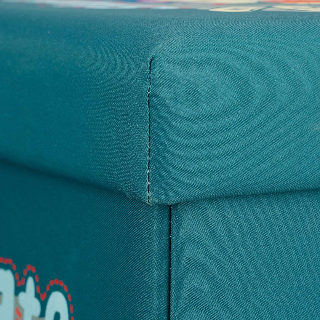 Relaxdays Sitzhocker für Kinder, faltbar, mit Stauraum, Aufbewahrungsbox mit Deckel, HxBxT 38 x 38 x