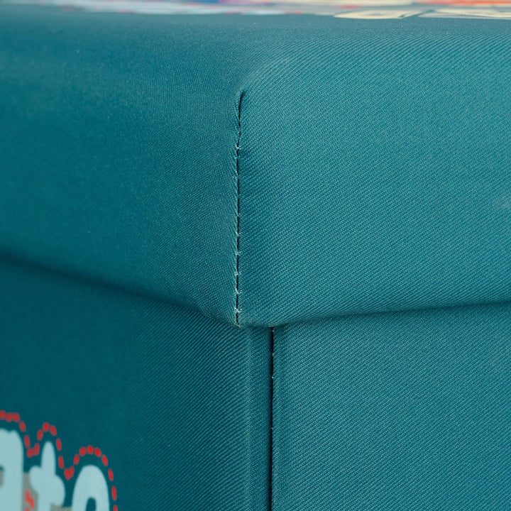 Relaxdays Sitzhocker für Kinder, faltbar, mit Stauraum, Aufbewahrungsbox mit Deckel, HxBxT 38 x 38 x