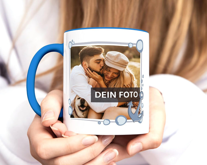 personalisierte Fototasse mit eigenem Foto persönliches Geschenk mit Bild selbst gestalten Rahmen He