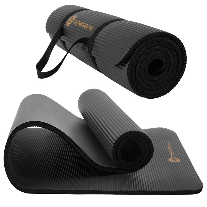 Yoga Matte Dicker, NBR Yogamatte Rutschfest Mit Tragegurt, Für Gymnastikmatte, Fitnessmatte, Sportma