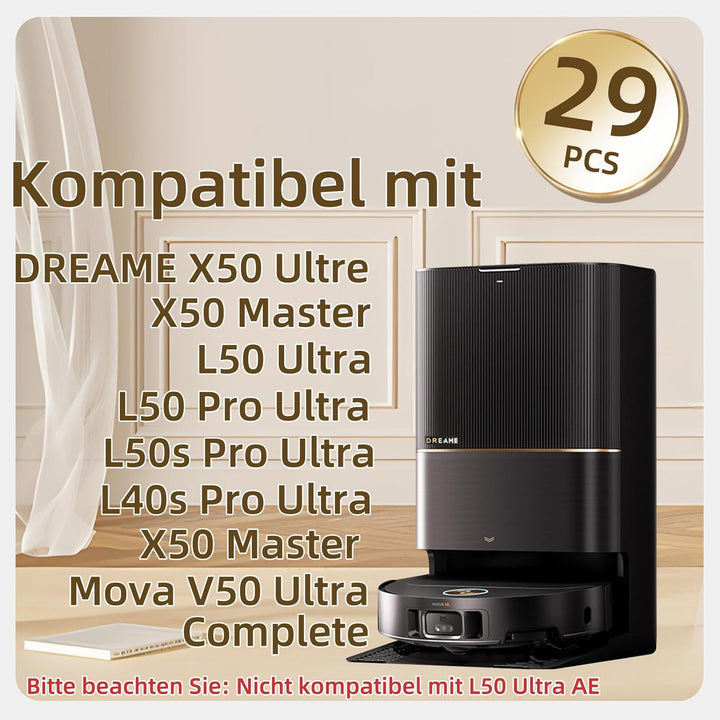 29 Stück Zubehör für Dreame X50 Ultra Complete/L50 Pro Ultra/L50 Ultra/X50 Master/L40s Pro Ultra/Mov