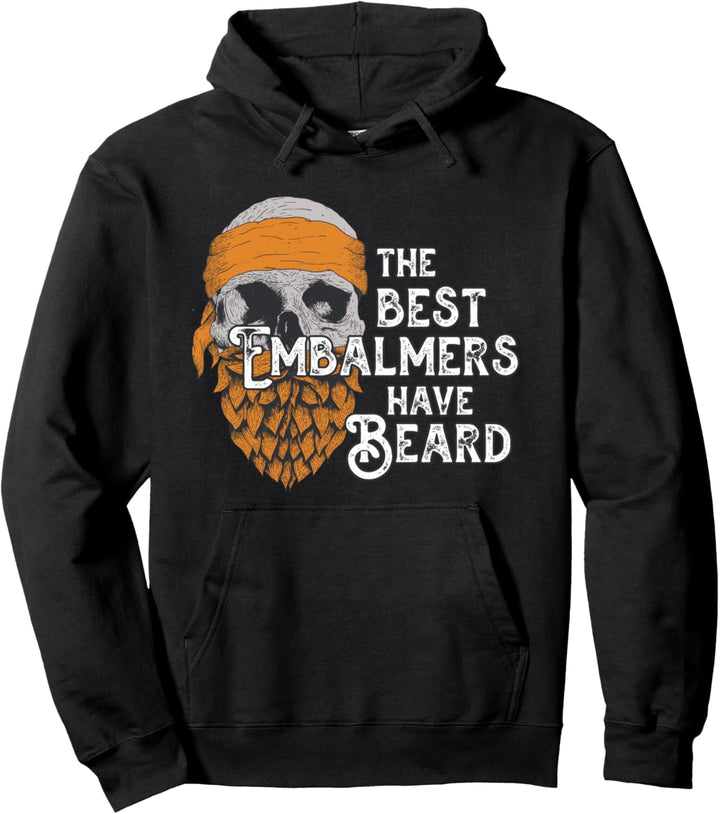 Schädel Bart Bestatter Einbalsamierer Skelett Tod Geschenk Pullover Hoodie