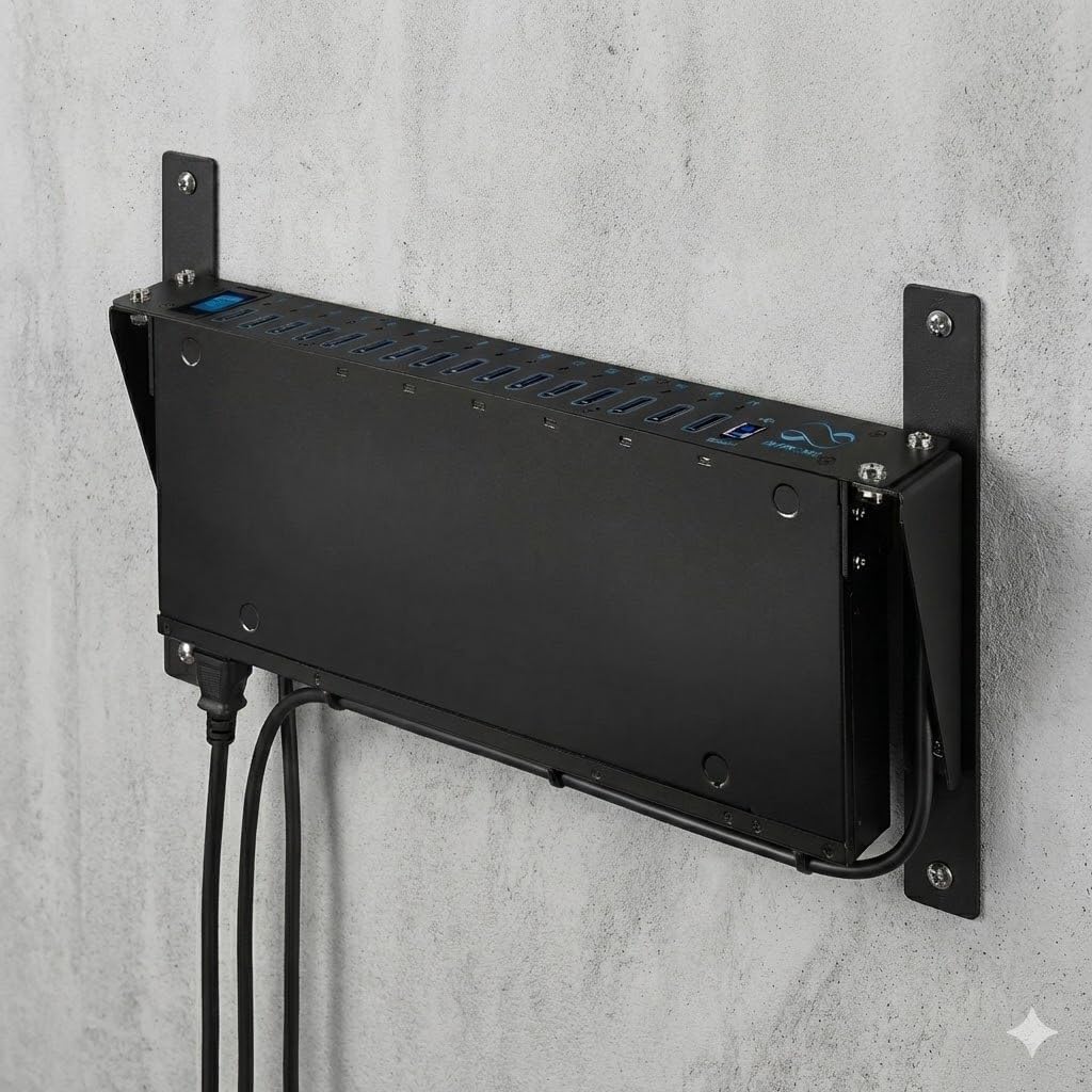 Infitronic - 19 Zoll Wandhalterung 1HE & Untertischhalterung Vertikal – Robuster Stahl Rack Halter f