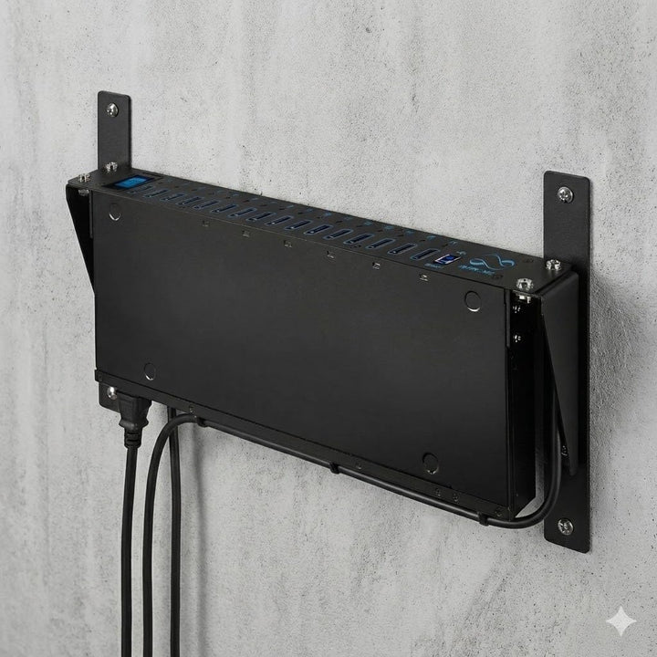 Infitronic - 19 Zoll Wandhalterung 1HE & Untertischhalterung Vertikal – Robuster Stahl Rack Halter f