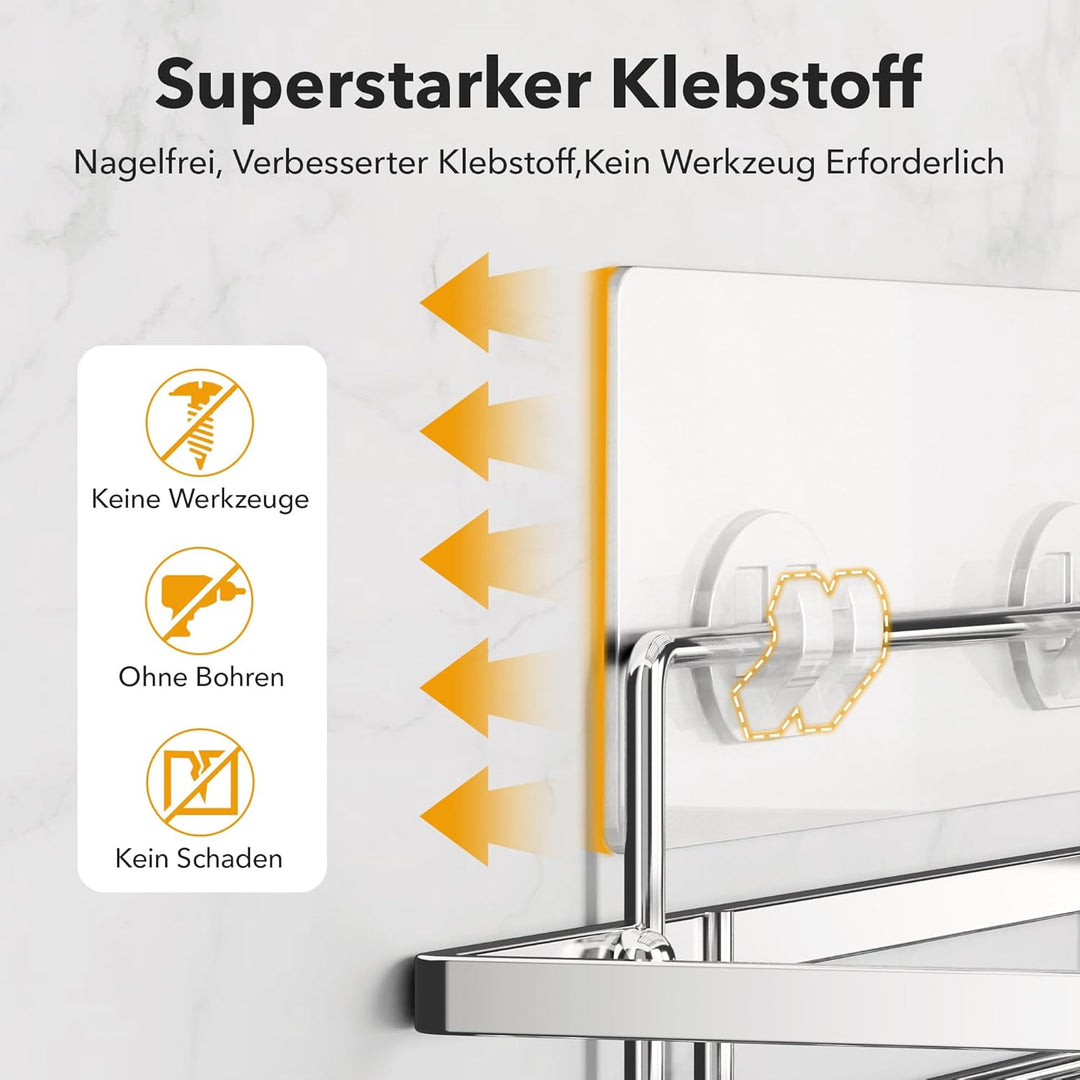 Duschablage Ohne Bohren 2 Stück Duschregal Duschkorb Badezimmer Organizer Badezimmer Regal Badregal