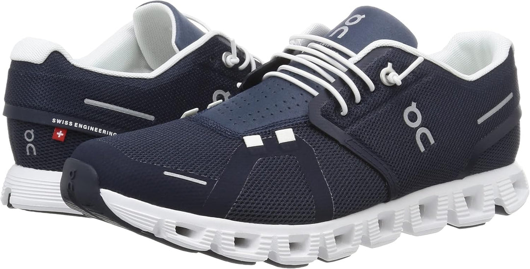 ON Herren Cloud 5Sneaker 44 EU Midnight White, 44 EU Midnight White