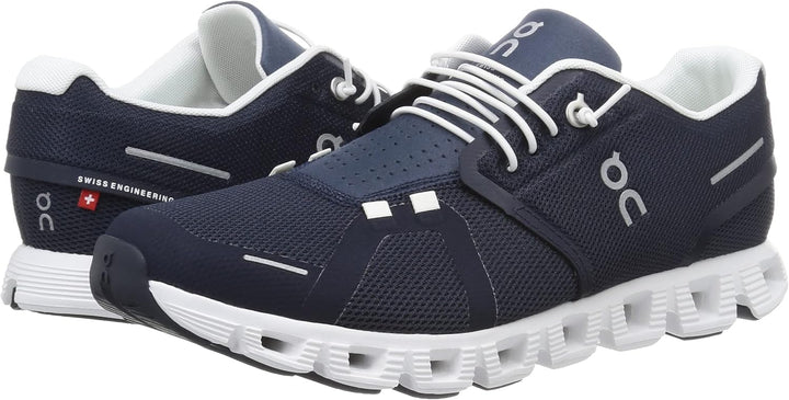 ON Herren Cloud 5Sneaker 44 EU Midnight White, 44 EU Midnight White