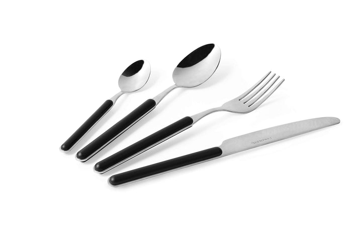 Excelsa Eclipse Besteck-Set, 24-teilig, Edelstahl 18/0 Schwarz, Schwarz